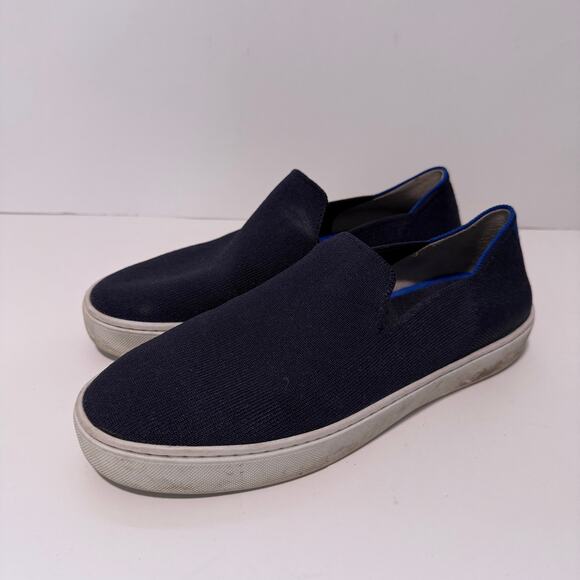 Rothy's Women's The Sneaker Slip On Shoes Loafer Knit Stretch Navy Blue 9 - Picture 1 of 8